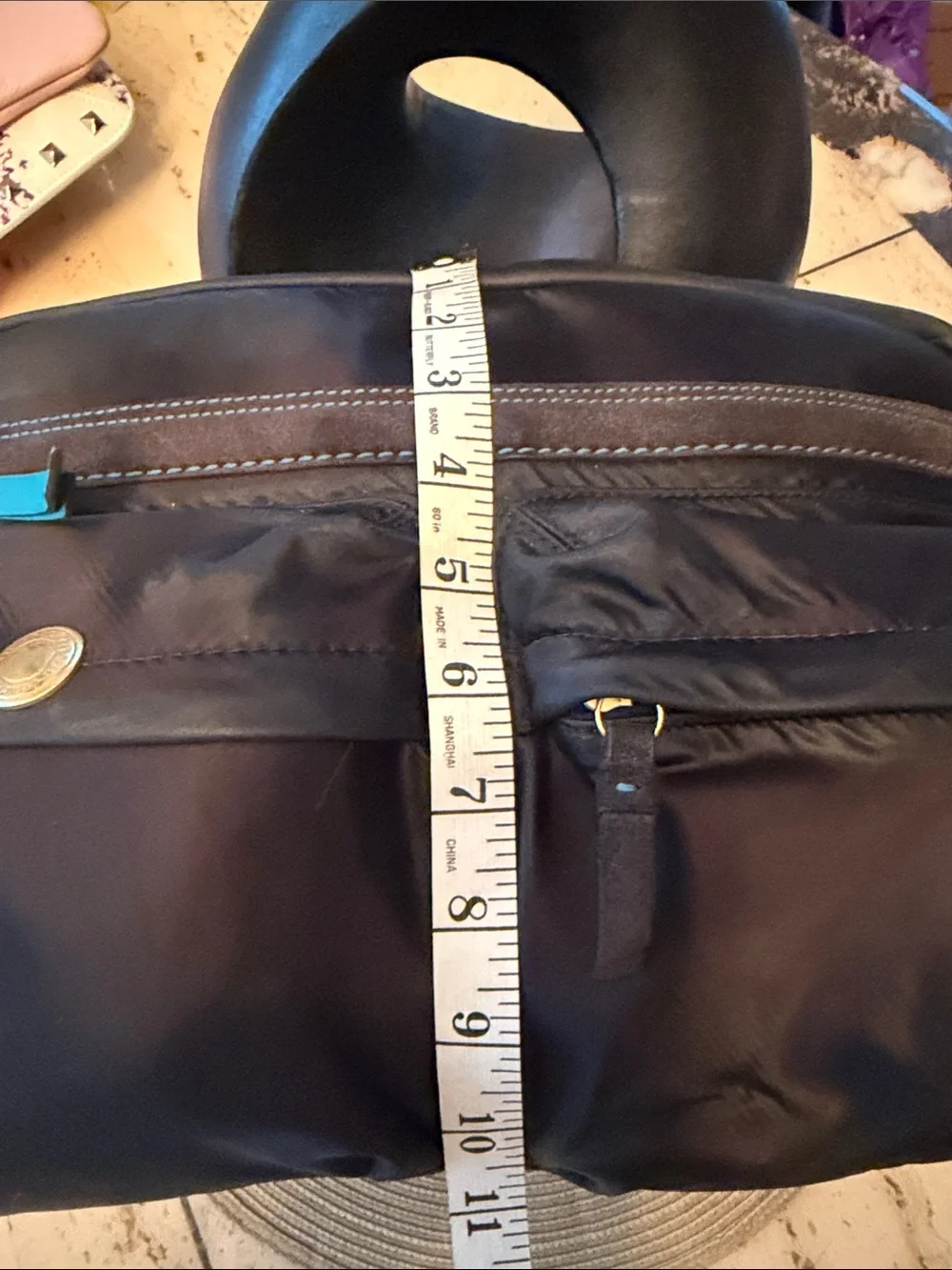 Coach 2005 Vintage Leatherware Nylon Crossbody Baby Bag with Suede Trim